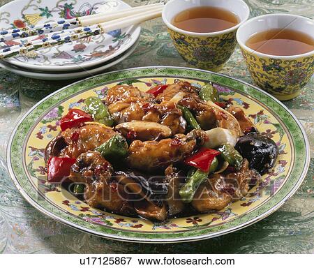 Stock Photo - Stir-Fried Dish Of Oyster With Red Pepper. Fotosearch