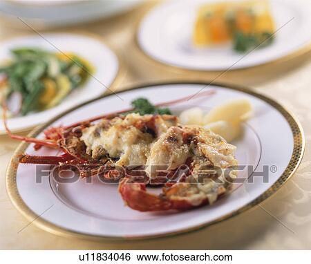 Thermidor Of Spiny Lobster View Large Photo Image Stock Photograph - Thermidor Of Spiny Lobster. Fotosearch