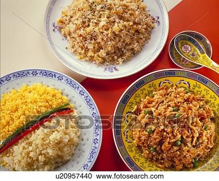 Stock Image - Three Sorts Of Fried Rice. Fotosearch