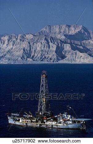 Stock Image - Drillship Working in Gulf of Suez. Fotosearch
