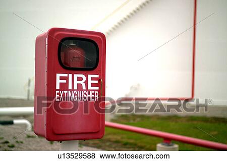 Stock Photo - Fire Extinguisher at Oil Storage Facility. Fotosearch