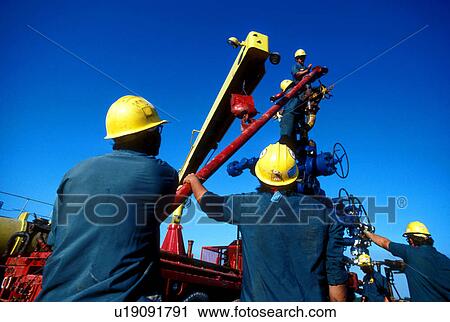 Stock Image - Hydraulic Fracturing Operation. Fotosearch