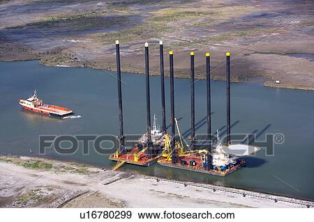 Liftboat at Inland Water Dock View Large Photo Image Stock Photo - Liftboat at Inland Water Dock. Fotosearch