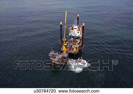 Liftboat Performing Production Platform Maintenance View Large Photo Image Stock Image - Liftboat Performing Production Platform Maintenance. Fotosearch