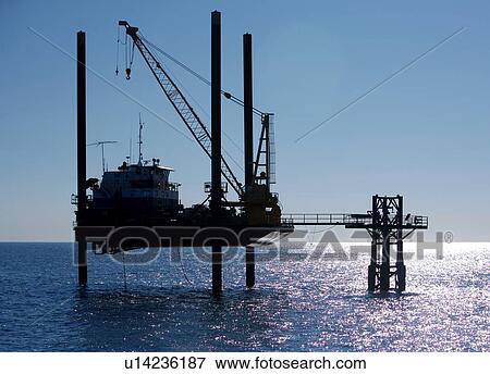 Liftboat Performing Production Platform Maintenance View Large Photo Image Stock Photo - Liftboat Performing Production Platform Maintenance. Fotosearch