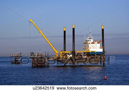 Liftboat Performing Production Platform Maintenance View Large Photo Image Stock Photo - Liftboat Performing Production Platform Maintenance. Fotosearch