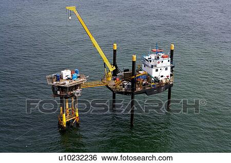 Liftboat Performing Production Platform Maintenance View Large Photo Image Stock Photograph - Liftboat Performing Production Platform Maintenance. Fotosearch