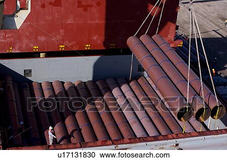 Offloading Pipe from Cargo Ship View Large Photo Image Stock Image - Offloading Pipe from Cargo Ship. Fotosearch
