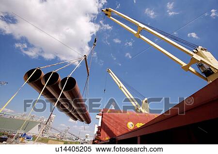 Offloading Pipe from Cargo Ship View Large Photo Image Stock Photography - Offloading Pipe from Cargo Ship. Fotosearch