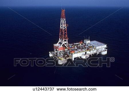 Offshore Oil Drilling Barge View Large Photo Image Stock Photo - Offshore Oil Drilling Barge. Fotosearch