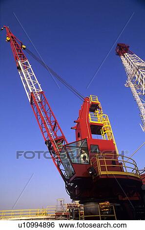 Stock Photograph - Offshore Oil Drilling Rig Crane. Fotosearch