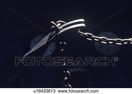 Stock Image - Offshore Oil Drilling Rig Hand Brake. Fotosearch
