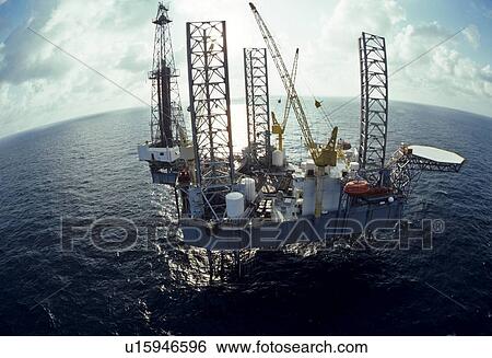 Offshore Oil Drilling Rig with Fisheye Lens View Large Photo Image Stock Photograph - Offshore Oil Drilling Rig with Fisheye Lens. Fotosearch