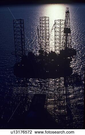 Offshore Oil Drilling Rig with Moonlight Reflection View Large Photo Image Stock Image - Offshore Oil Drilling Rig with Moonlight Reflection. Fotosearch
