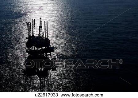 Offshore Oil Drilling Rig with Moonlight Reflection View Large Photo Image Stock Image - Offshore Oil Drilling Rig with Moonlight Reflection. Fotosearch
