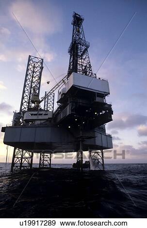 Offshore Oil Drilling Rig with Cantilever Extended View Large Photo Image Stock Photo - Offshore Oil Drilling Rig with Cantilever Extended. Fotosearch