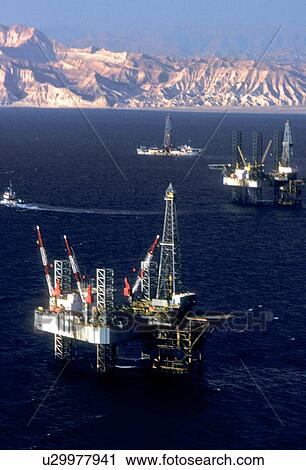 Offshore Oil Drilling Rigs in Gulf of Suez View Large Photo Image Stock Image - Offshore Oil Drilling Rigs in Gulf of Suez. Fotosearch