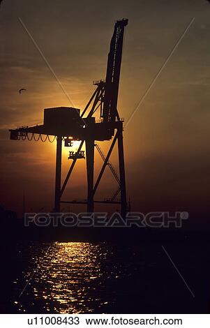 Offshore Platform with Crane at Sunset View Large Photo Image Stock Image - Offshore Platform with Crane at Sunset. Fotosearch
