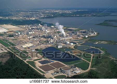 Oil Refineries, Petrochemical Plants, Houston Ship Channel View Large Photo Image Stock Photo - Oil Refineries, Petrochemical Plants, Houston Ship Channel. Fotosearch