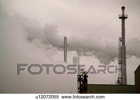 Oil Refinery Columns with Emissions View Large Photo Image Stock Photography - Oil Refinery Columns with Emissions. Fotosearch
