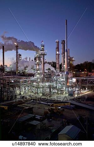 Oil Refinery Unit at Twilight View Large Photo Image Stock Image - Oil Refinery Unit at Twilight. Fotosearch