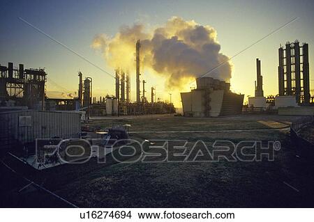 Picture - Oil Refinery with Air Coolers. Fotosearch