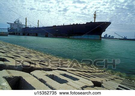 Stock Photography - Oil Tanker in Houston Ship Channel. Fotosearch