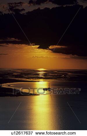 Shallow Water Oil Drilling Barge with Water Reflection View Large Photo Image Stock Photo - Shallow Water Oil Drilling Barge with Water Reflection. Fotosearch