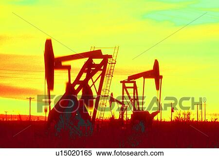 Two Pump Jacks Colorized View Large Photo Image Stock Photography - Two Pump Jacks Colorized. Fotosearch