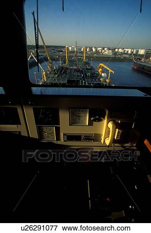 Stock Photo - View from the Bridge of an Oil Tanker. Fotosearch