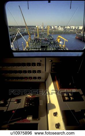 Stock Photograph - View from the Bridge of an Oil Tanker. Fotosearch