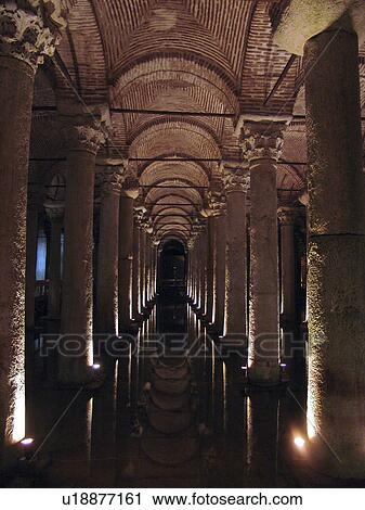 Stock Image - 532, person, cistern, basilica, turkey, people. Fotosearch