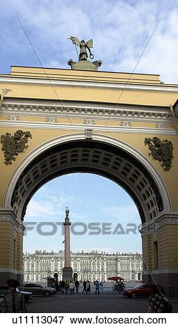 Stock Photo - arch, people, admiralty, russia, person, tree. Fotosearch