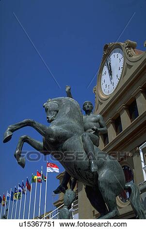 Stock Image - art, spain, statue, olympic, horse. Fotosearch