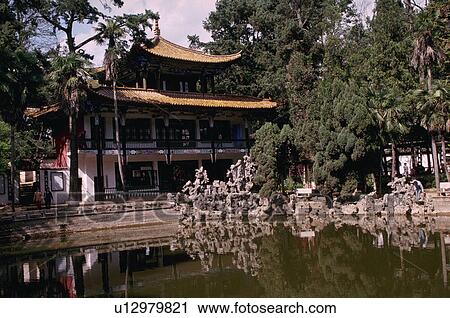 asia, architecture, china, kunming, huating, temple View Large Photo Image Stock Image - asia, architecture, china, kunming, huating, temple. Fotosearch