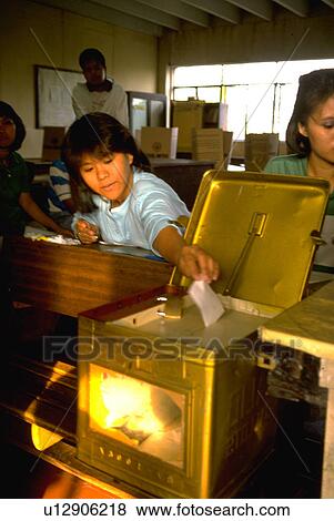 Stock Photo - ballot, girl, cast, female, filipino, woman. Fotosearch