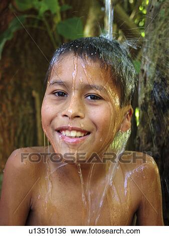 bath, person, taking, boy, honduras, people View Large Photo Image Stock Photograph - bath, person, taking, boy, honduras, people. Fotosearch