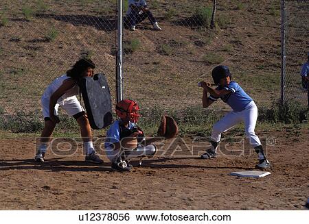 batter, little, catcher, umpire, league, baseball View Large Photo Image Stock Photograph - batter, little, catcher, umpire, league, baseball. Fotosearch