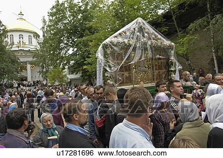 Stock Photograph - bearers, people, russia, person, icon, party. Fotosearch