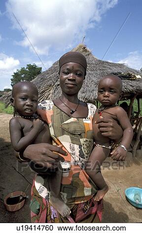 Stock Image - benin, people, 7550, person, child, woman. Fotosearch