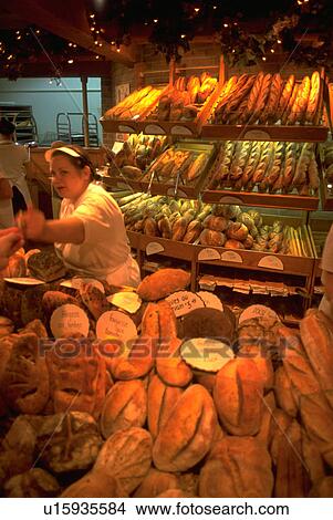 bread, interior, selling, female, bakery, woman View Large Photo Image Picture - bread, interior, selling, female, bakery, woman. Fotosearch