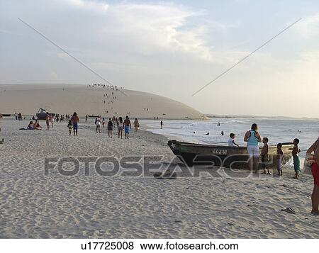 Stock Photo - ceara, people, jericoacoara, brazil, person, beach. Fotosearch