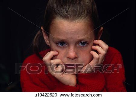 Stock Image - child, released, girl, youg, portrait, model. Fotosearch