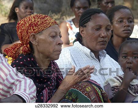 Stock Image - christian, person, catholic, tanzania, meeting, people. Fotosearch