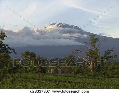 Stock Photo - clouds, person, kilimanjaro, mount, tanzania, people. Fotosearch