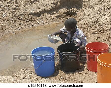 collecting, people, tanzania, person, child, water View Large Photo Image Stock Photo - collecting, people, tanzania, person, child, water. Fotosearch
