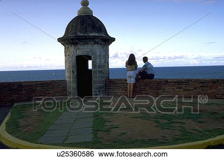Stock Photograph - couple, san, castle, construction, woman. Fotosearch