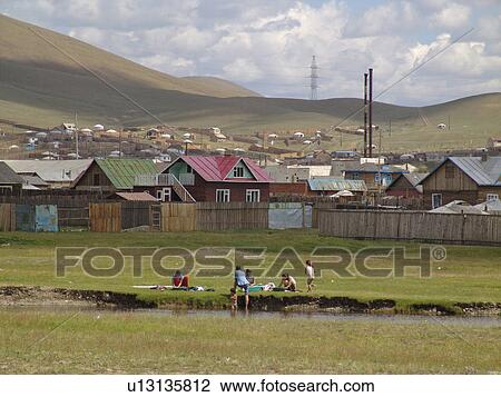 Stock Image - edge, person, suburb, new, mongolia, people. Fotosearch