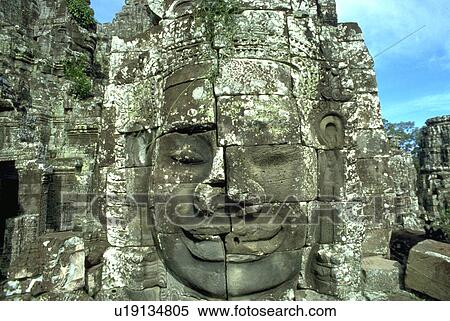 Stock Photography - faces, wat, angkor, bayon, art. Fotosearch