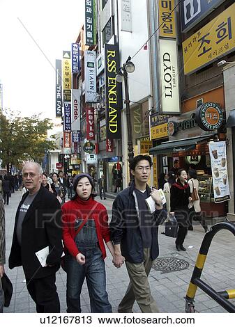 Stock Image - fashionable, shopping, korea, person, pattern, people. Fotosearch
